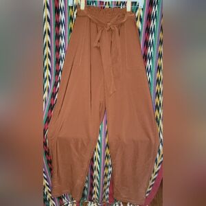 Kancy Kole Elegant Tan Women's Wide Leg Palazoo Pants XL